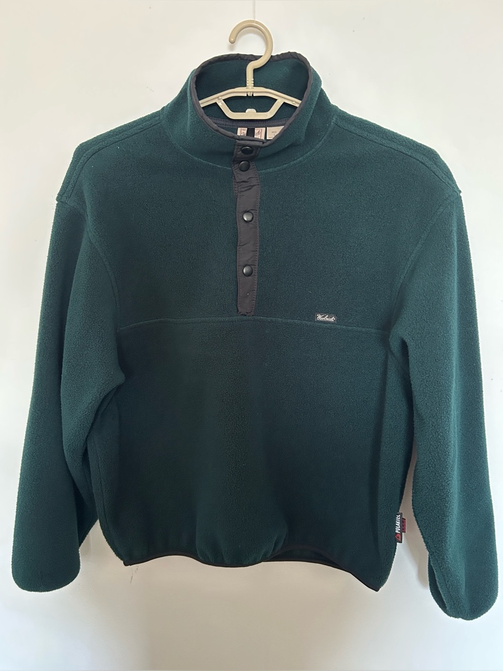Woolrich Vintage 90s Outdoor Made in USA Green Fleece Mockneck  Pullover Mens L